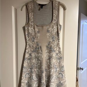 BCBGMaxAzria Beige and Blue Floral Mini Dress